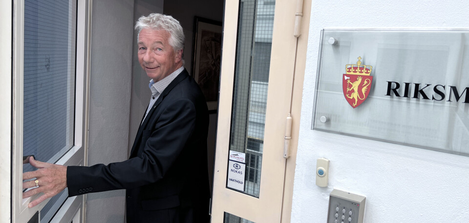 YS Stat-leder Pål N. Arnesen på vei inn til Riksmekleren lørdag morgen. Foto: Vetle Daler