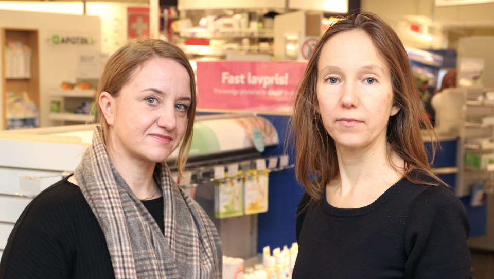 Bodil Røkke, leder i Farmasiforbundet (t.v) og Urd Andestad, leder i Norges Farmaceutiske Forening. Foto: Vetle Daler