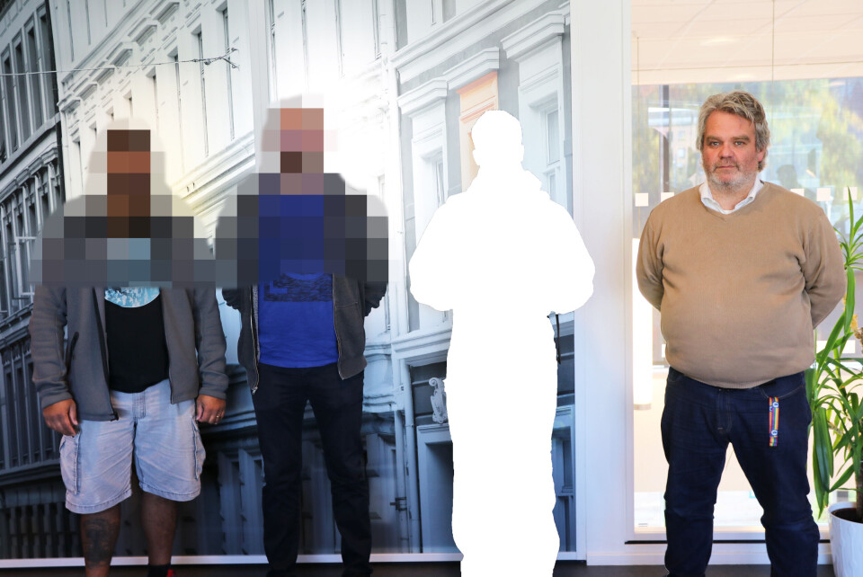 Vekterne som er intervjuet i saken ønsker å forbli anonyme av hensyn til egen sikkerhet. Her sammen med rådgiver i Parat, Ståle Botn. Foto: Helene Husebø