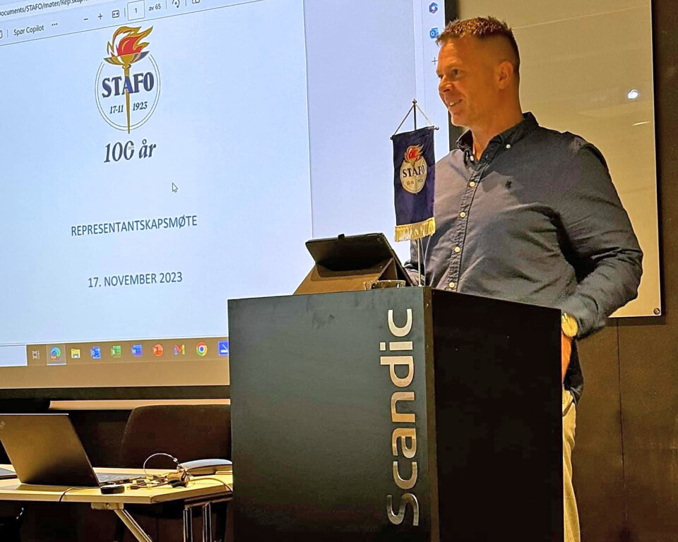 STAFOs forbundsleder Erlend Aasbø i anledning 100-årsjubileet. Foto: STAFO.