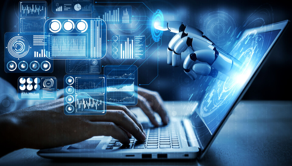 Den nye loven om kunstig intelligens blir den første i sitt slag, og vil beskytte oss mot masseovervåking Illustrasjon av hvordan kunstig intelligens kan gjøre jobben for deg. En robothånd kommer ut av en dataskjerm.