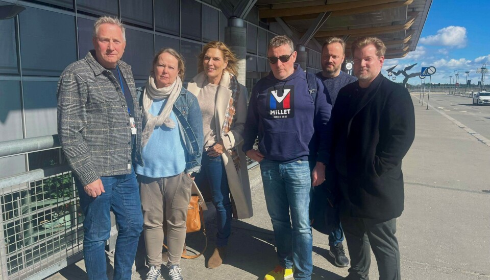 Forhandlingsutvalg fra Parat for SAS Norge kabinforening ved forhandlingsstart onsdag på Gardermoen lufthavn.