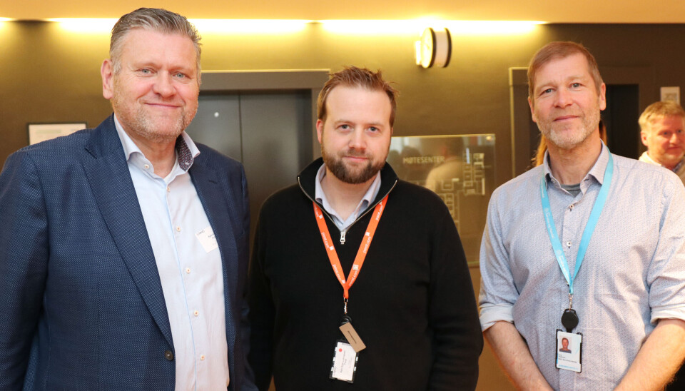 F.v.: Kjell Frode Vik, administrerende direktør i Avarn Security; Kjell Åge Ludvigsen, hovedtillitsvalgt for Parat og Arne Stadheim, bransjedirektør for Sikkerhet og beredskap i NHO Service og Handel.