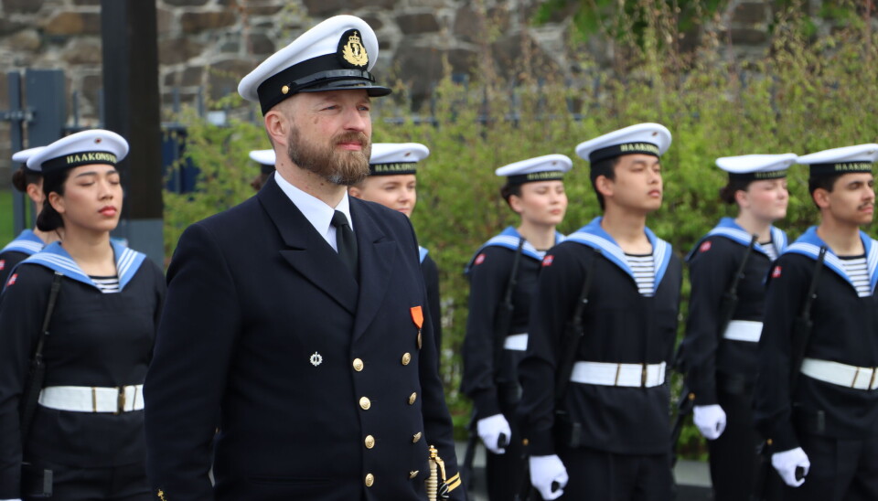 Sjøforsvaret markerte dagen på Normanideplass i Oslo 8. mai.