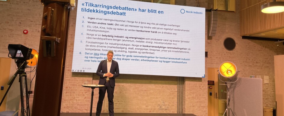 Administrerende direktør Harald Solberg på lanseringen av Norsk Industris konjunkturrapport for 2025 28. januar