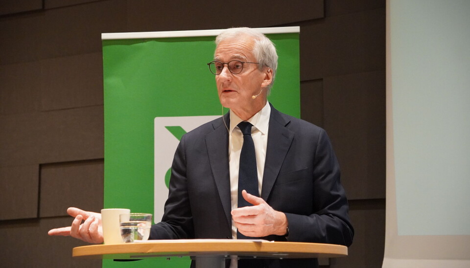 – Vi får ikke et partnerskap for et seriøst arbeidsliv uten at dere er med. Det sa statsminister Jonas Gahr Støre da han holdt et innlegg under YS -konferansen 2025. Foto: Martin Müller/Delta