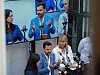 På scene og skjerm: Hanna Hopko (fra venstre) og Paul M. Buvarp diskuterte påvirkning og desinformasjon med medieekspertene Randi S. Øgrey og Bjørn J. Berger.