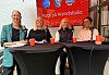 Fra venstre Liv Bjørnhaug Johansen, Sanitetskvinnene, Unn Kristin Olsen, Parat, Laila Aas, ThsF og Erica Henriksen, Nordea