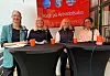 Fra venstre Liv Bjørnhaug Johansen, Sanitetskvinnene, Unn Kristin Olsen, Parat, Laila Aas, ThsF og Erica Henriksen, Nordea
